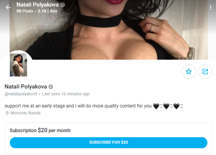 русская девушка в Onlyfans