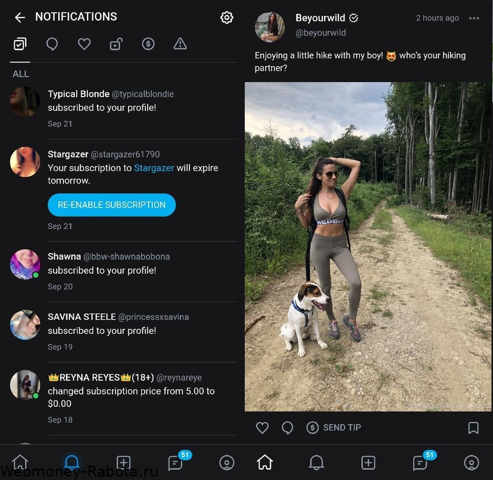 notifications onlyfans